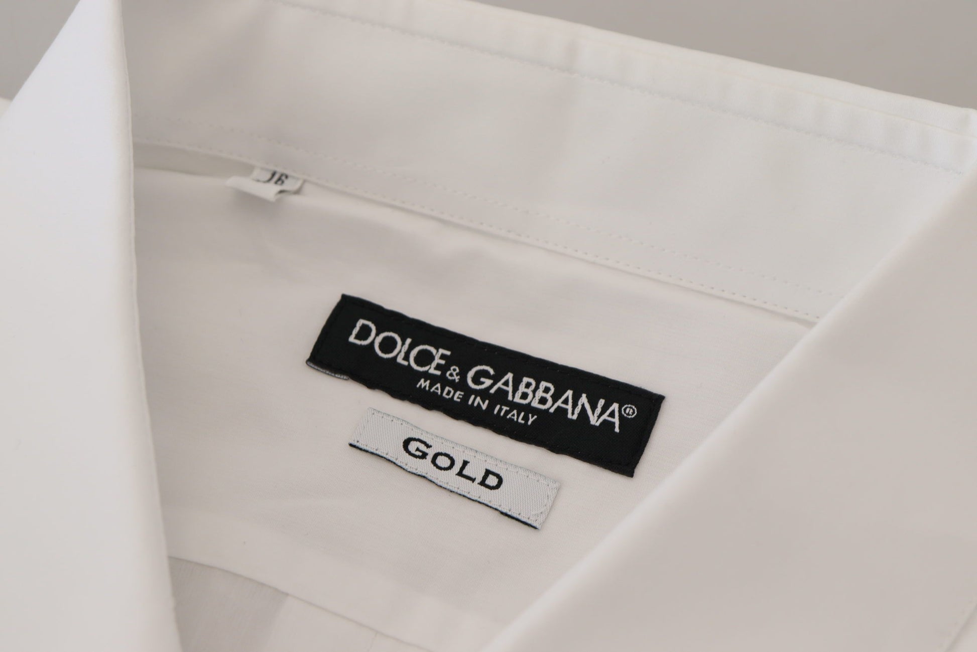 Dolce & Gabbana White Cotton Peacock Feather Formal GOLD Shirt Dolce & Gabbana