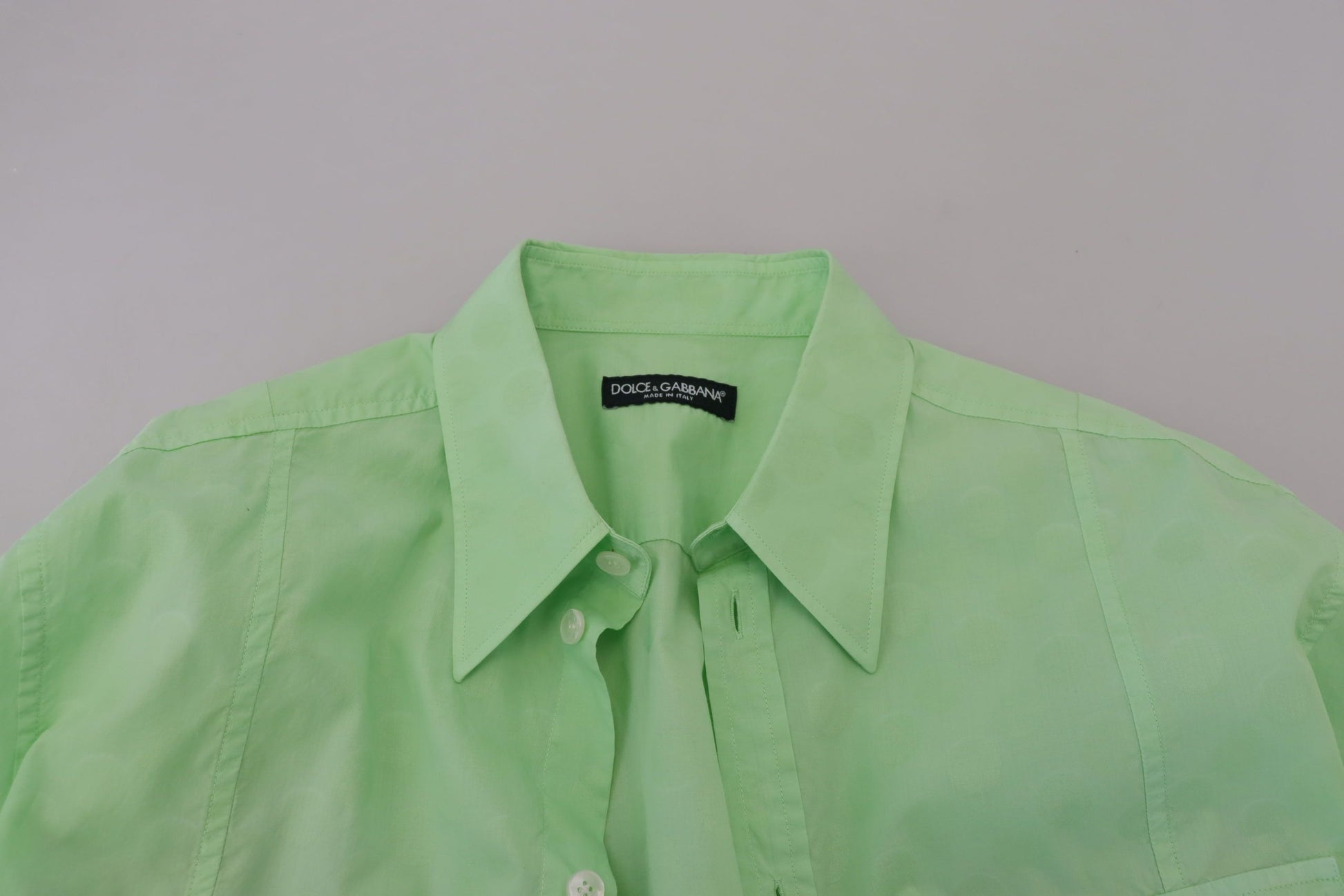 Dolce & Gabbana Mint Green Long Sleeves Button Down Shirt Dolce & Gabbana