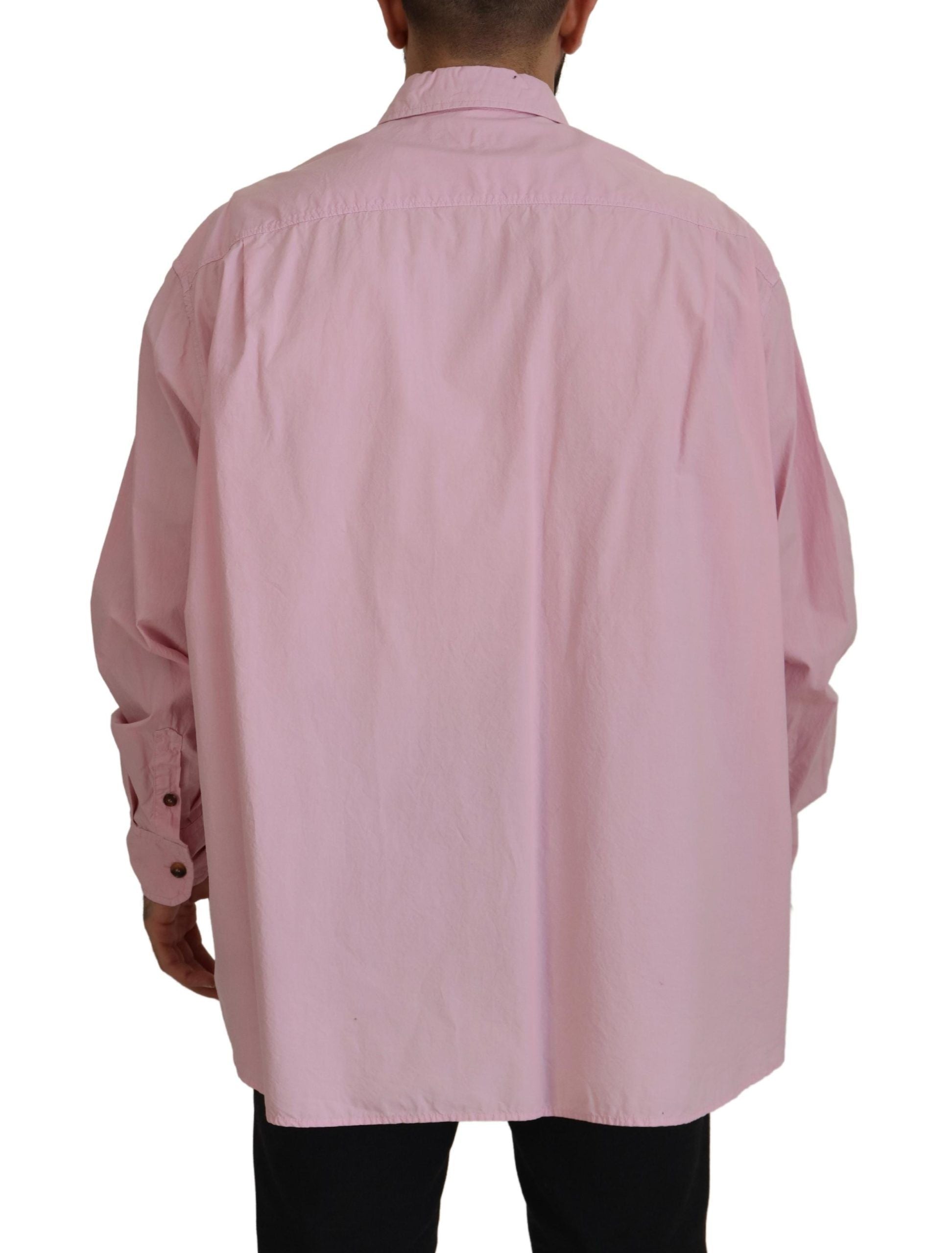 Dolce & Gabbana Pink Casual Button Down Long Sleeves Shirt Dolce & Gabbana