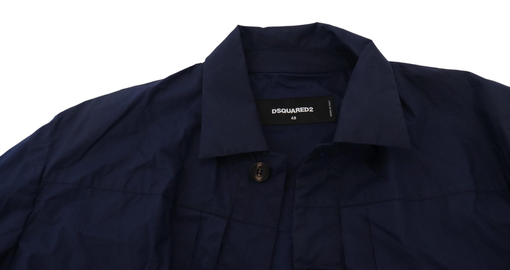 Dsquared² Dark Blue Cotton Collared Long Sleeves Casual Shirt Dsquared²