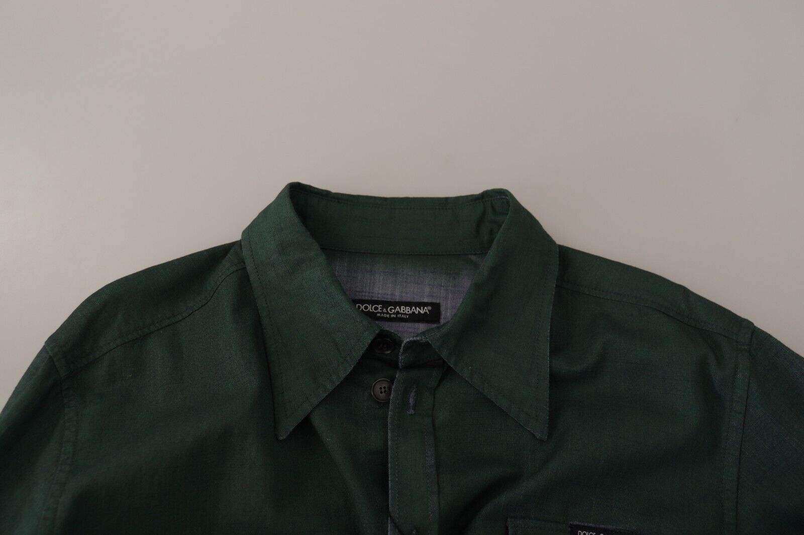 Dolce & Gabbana Dark Green Button Down Long Sleeves Shirt Dolce & Gabbana