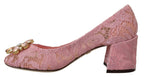 Dolce & Gabbana Pink Taormina Lace Crystal Pumps Pastel Shoes