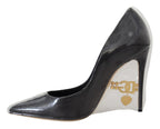 Dolce & Gabbana Black Leather Heels Pumps Plastic Wrapped Shoes - Eljoys Fashion 