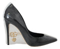 Dolce & Gabbana Black Leather Heels Pumps Plastic Wrapped Shoes - Eljoys Fashion 