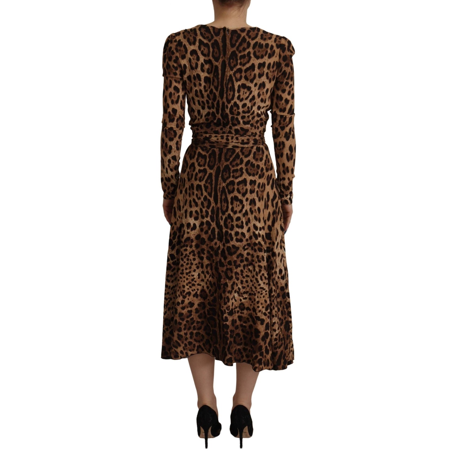 Dolce & Gabbana Brown Leopard Wrap A-line Maxi Viscose Dress