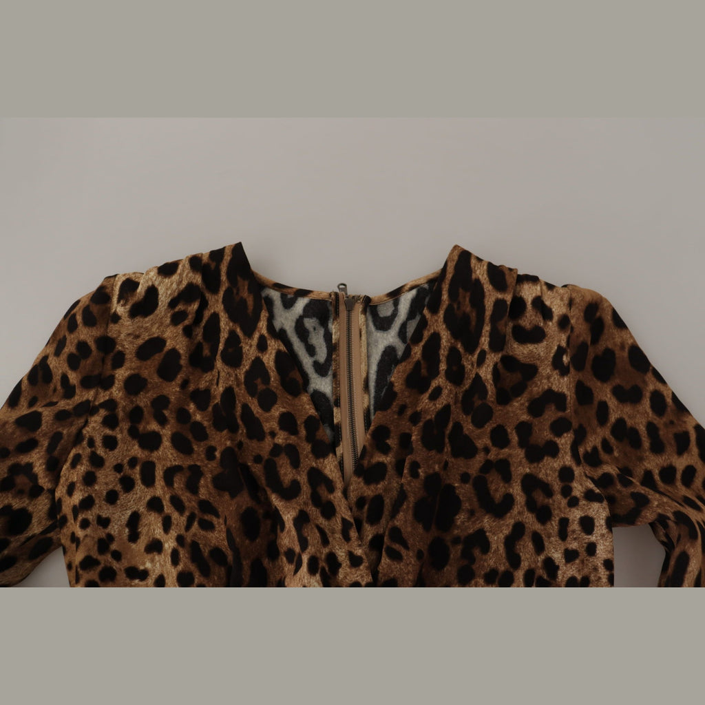 Dolce & Gabbana Brown Leopard Wrap A-line Maxi Viscose Dress