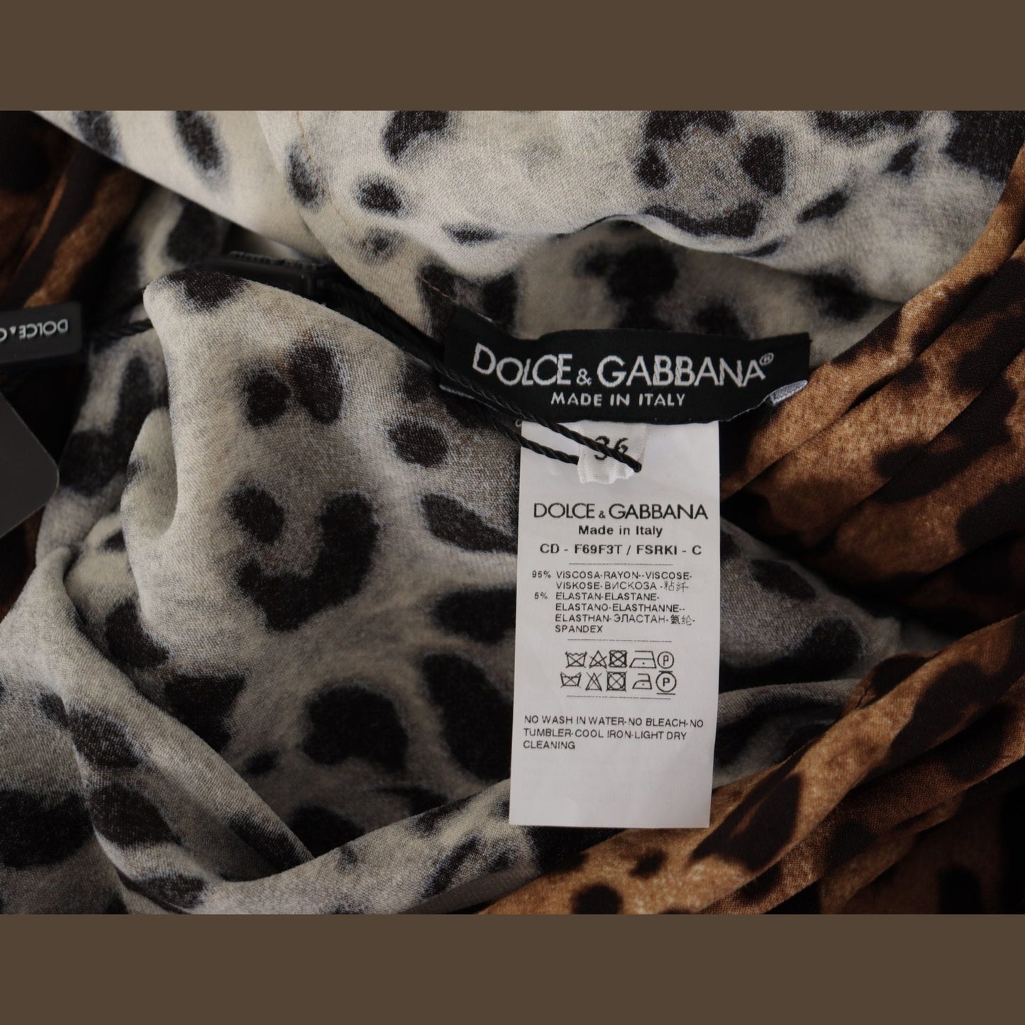 Dolce & Gabbana Brown Leopard Wrap A-line Maxi Viscose Dress