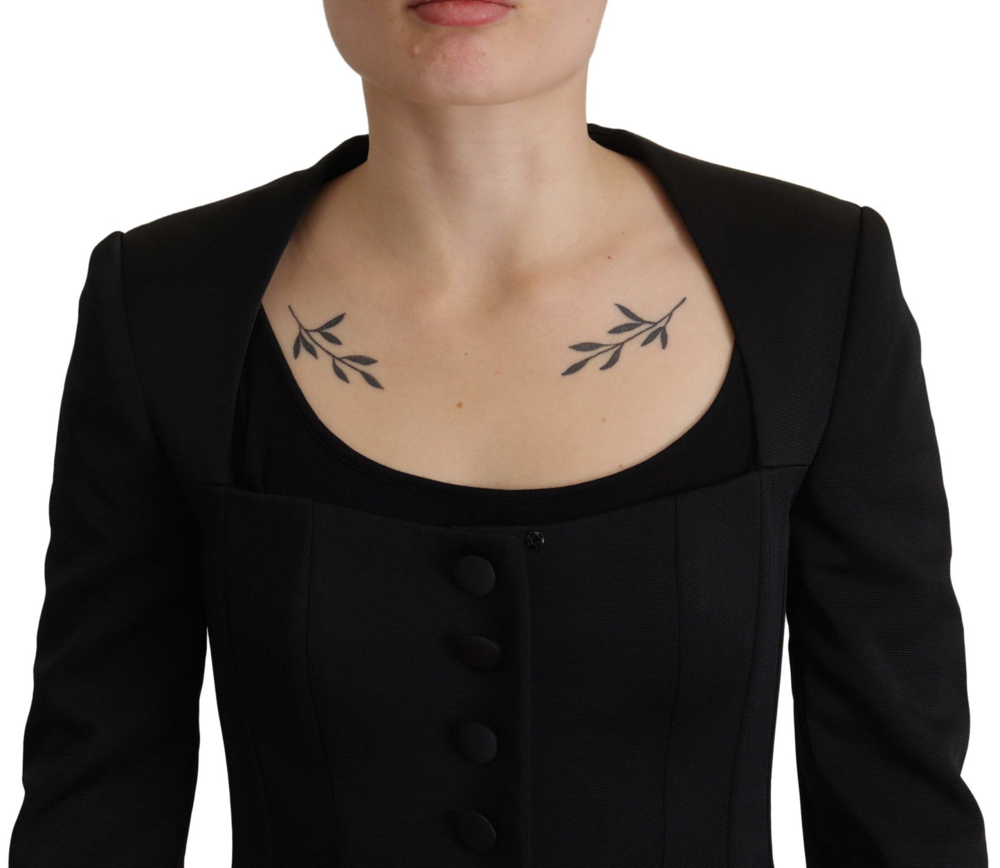 Dolce & Gabbana Black Slim Fit Long Sleeves Snap Jacket Dolce & Gabbana