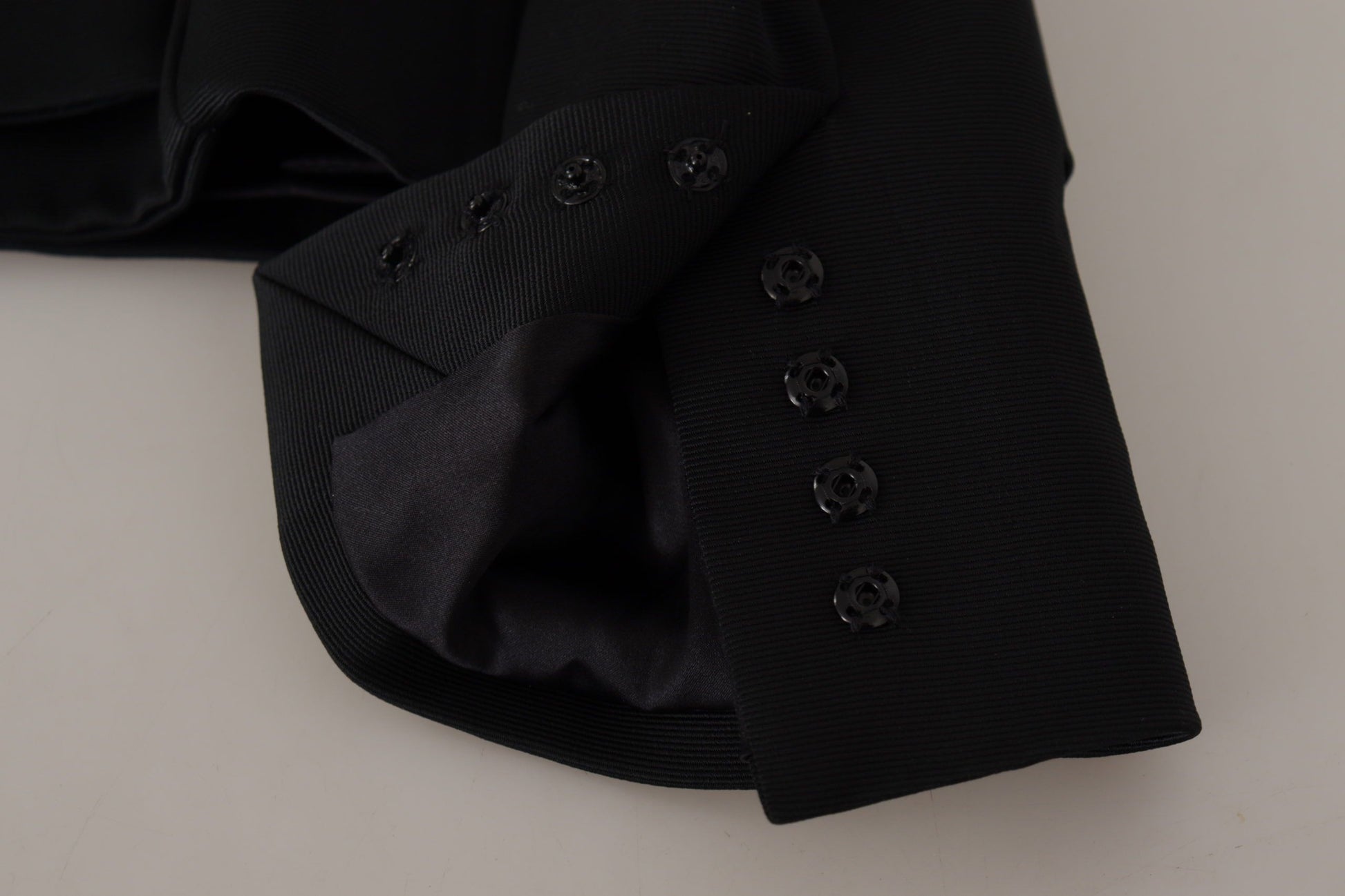 Dolce & Gabbana Black Slim Fit Long Sleeves Snap Jacket Dolce & Gabbana