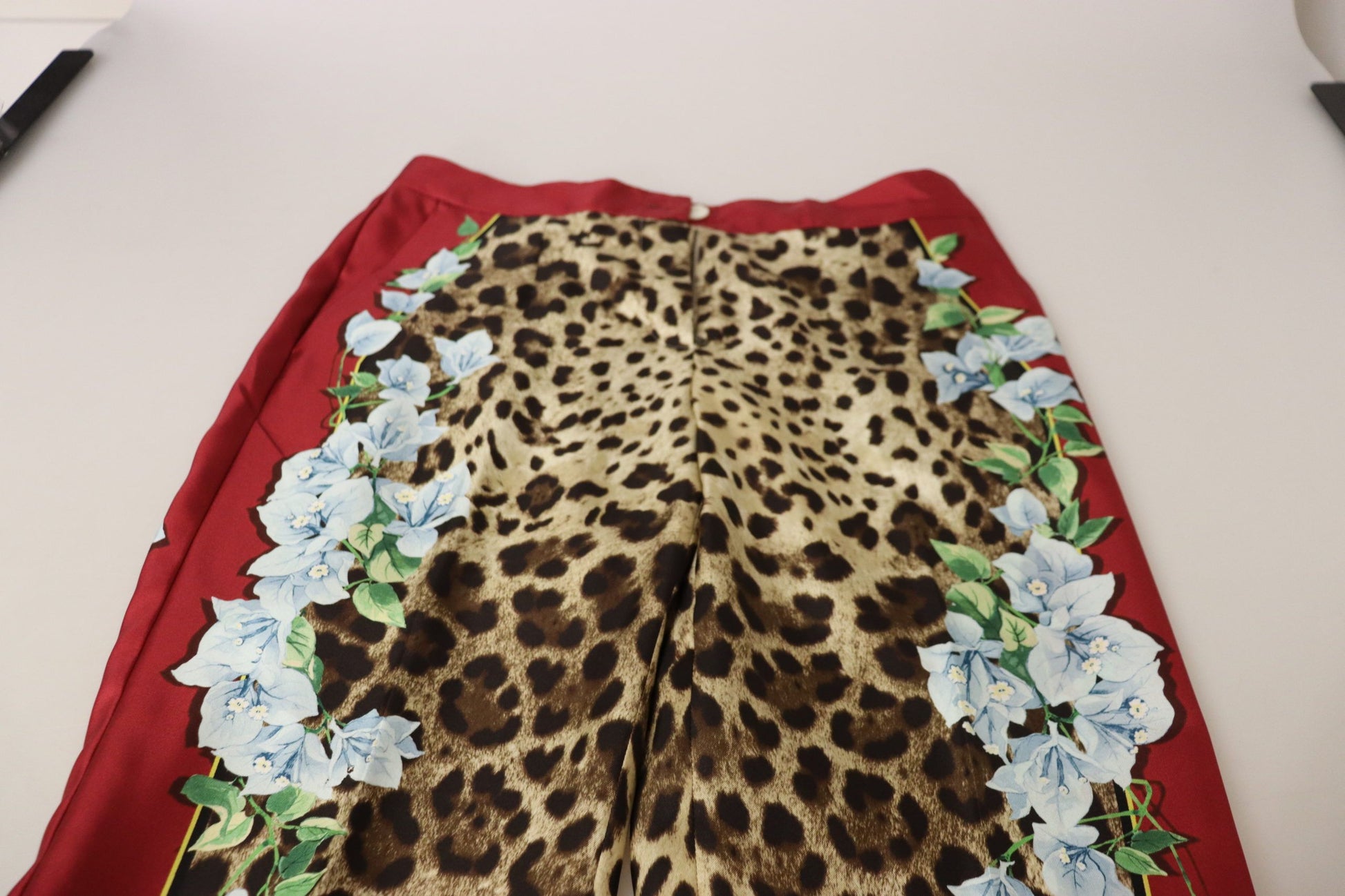 Dolce & Gabbana Multicolor Leopard Flora Printed Mid Waist Trouser Pants Dolce & Gabbana