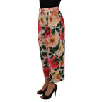 Dolce & Gabbana Multicolor Flora Printed High Waist Cropped Trouser Pants