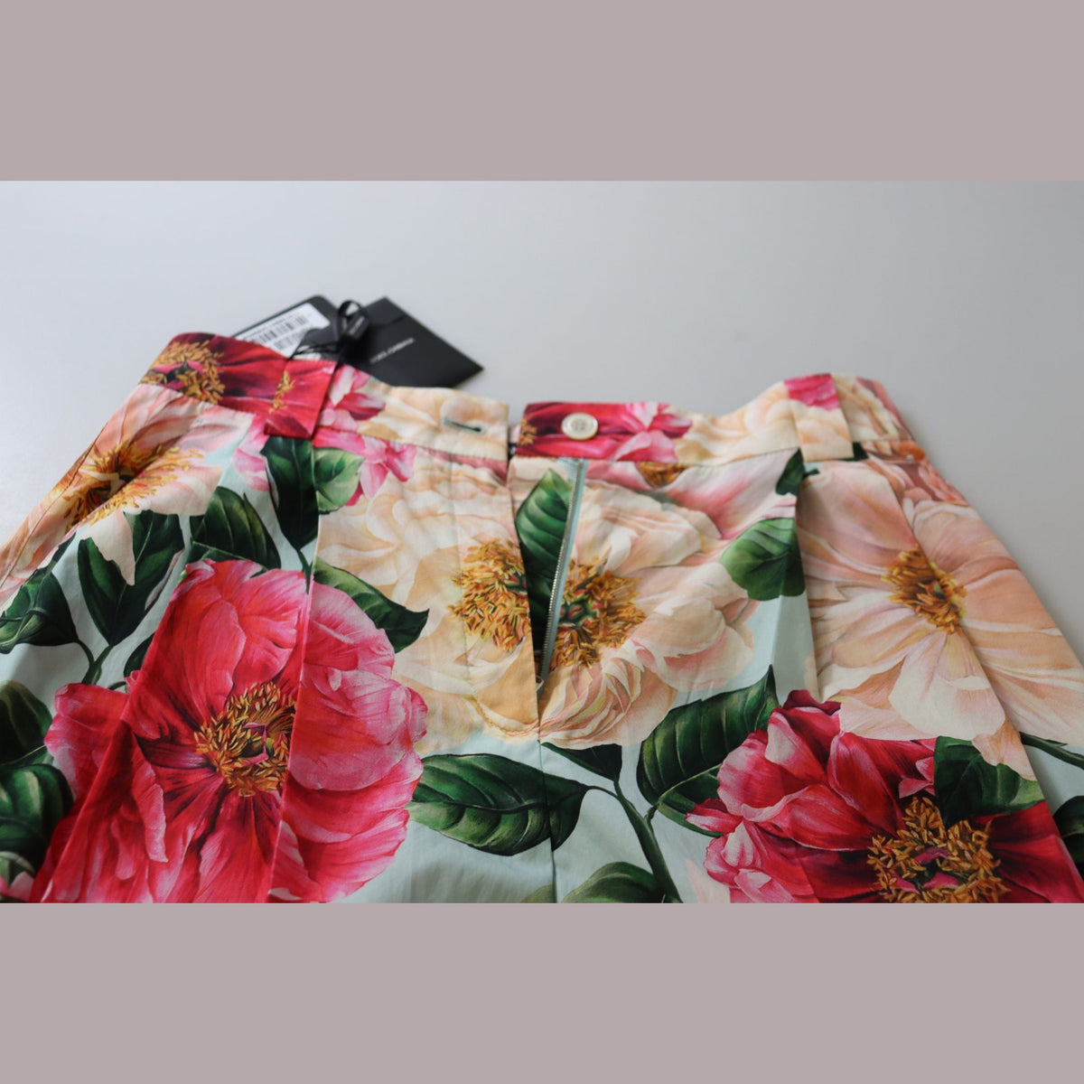 Dolce & Gabbana Multicolor Flora Printed High Waist Cropped Trouser Pants