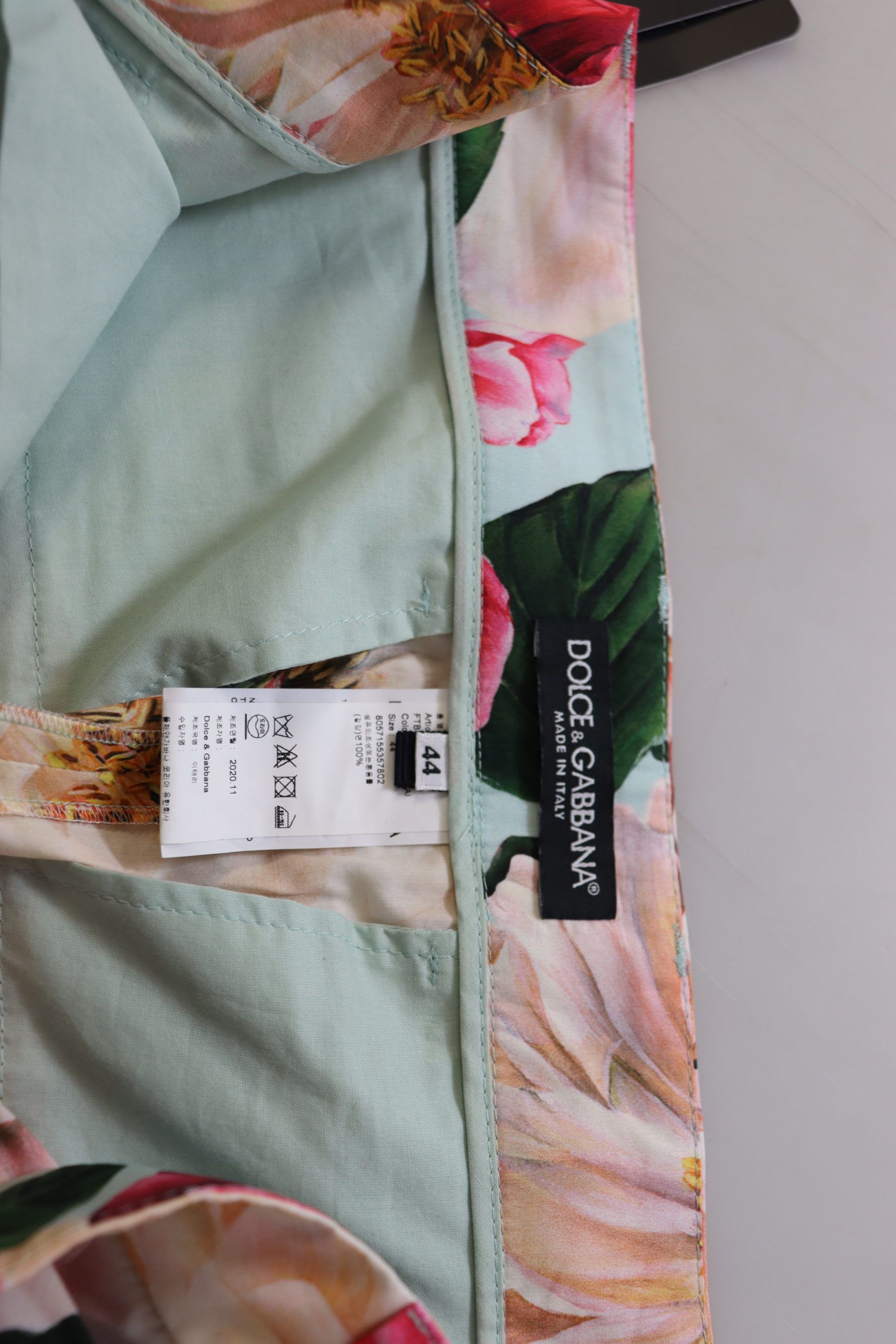 Dolce & Gabbana Multicolor Flora Printed High Waist Cropped Trouser Pants Dolce & Gabbana