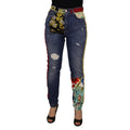 Dolce & Gabbana Blue Patchwork High Waist Denim Jeans