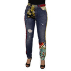 Dolce & Gabbana Blue Patchwork High Waist Denim Jeans