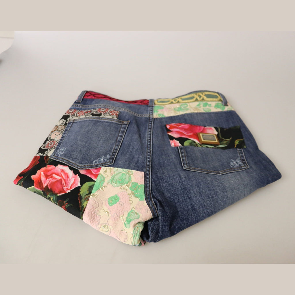 Dolce & Gabbana Blue Patchwork High Waist Denim Jeans