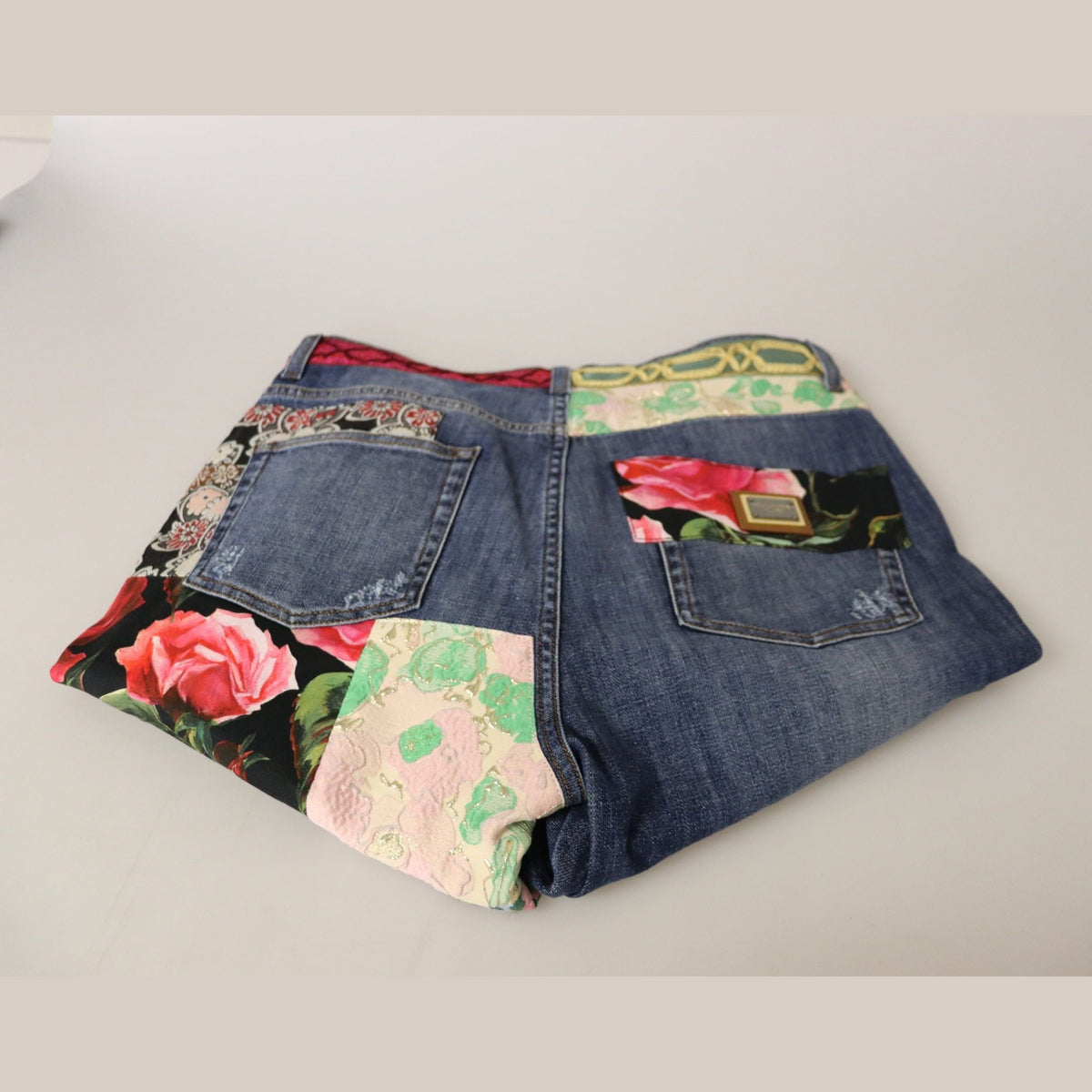 Dolce & Gabbana Blue Patchwork High Waist Denim Jeans