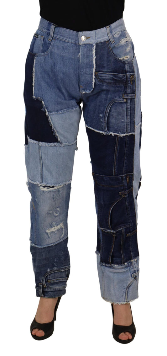 Dolce & Gabbana Multicolor Patchwork High Waist Denim Jeans Dolce & Gabbana