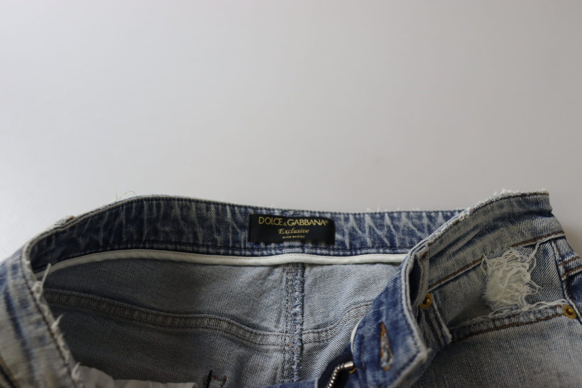 Dolce & Gabbana Blue Cotton Stretch Skinny Low Waist Denim Jeans Dolce & Gabbana