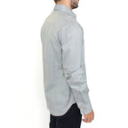 Ermanno Scervino Gray Cotton Long Sleeve Casual Shirt Top