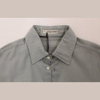Ermanno Scervino Gray Cotton Long Sleeve Casual Shirt Top