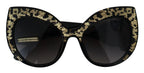 Dolce & Gabbana black and gold sequin butterfly polarized sunglasses with a bold, stylish frame and dark tinted lenses.