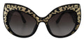 Dolce & Gabbana black and gold sequin butterfly polarized sunglasses with DG4326 frames, stylish and eye-catching design.