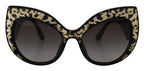 Dolce & Gabbana black and gold sequin butterfly polarized sunglasses with DG4326 frames, stylish and eye-catching design.