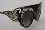 Dolce & Gabbana black and gold sequin butterfly polarized sunglasses with DG4326 model frame.