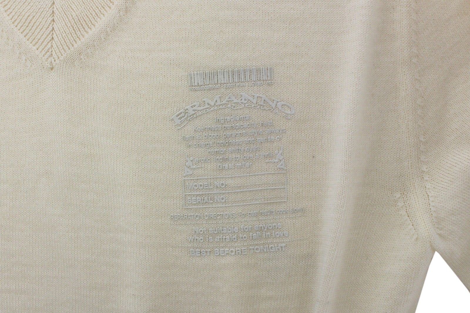 Ermanno Scervino Off White Wool Blend V-neck Pullover Sweater Ermanno Scervino