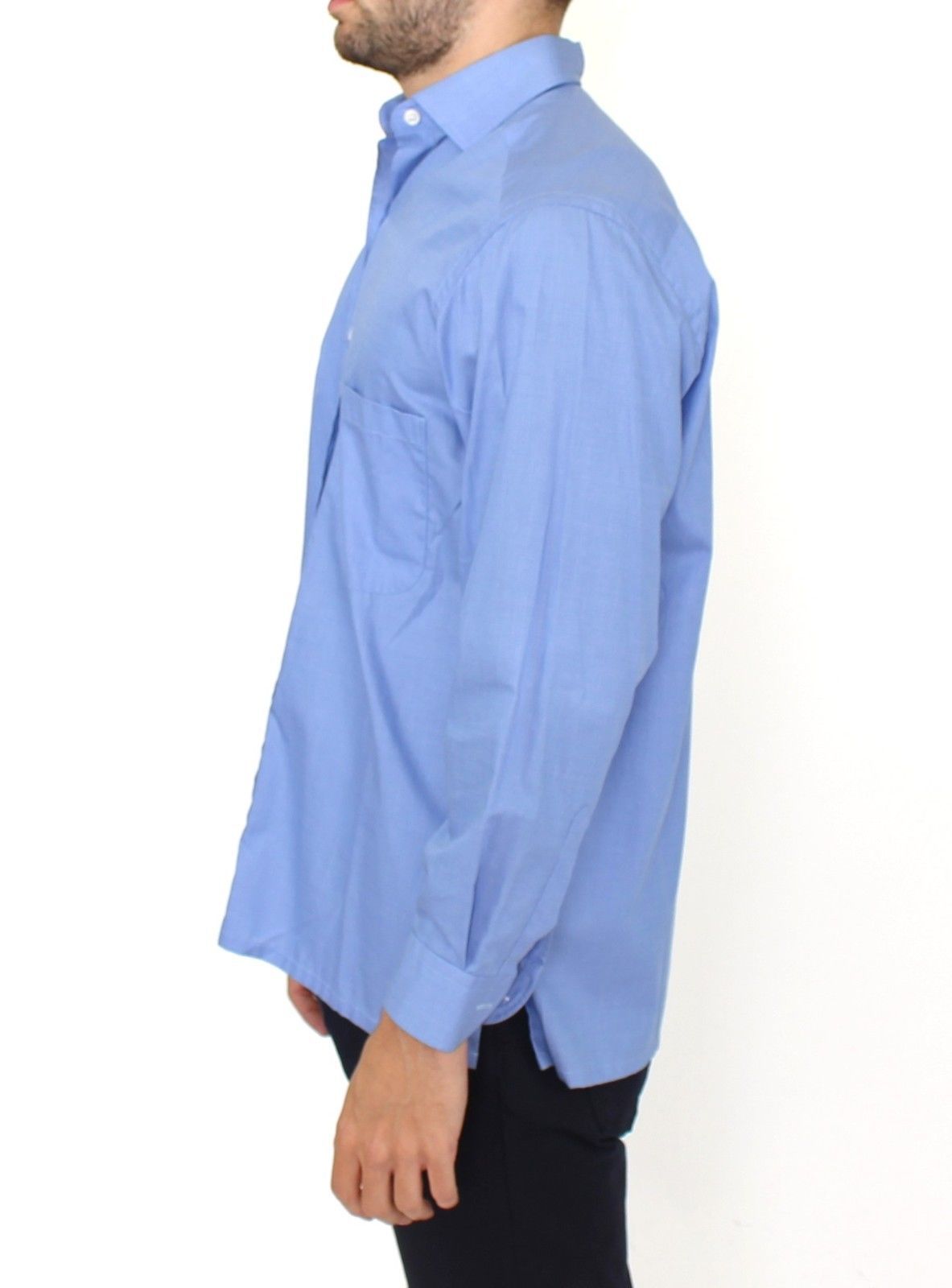 Ermanno Scervino Blue Cotton Dress Classic Fit Shirt Ermanno Scervino