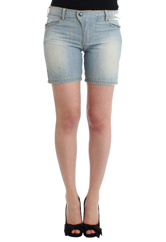 Ermanno Scervino Beachwear Blue Denim City Casual Dress Shorts Ermanno Scervino