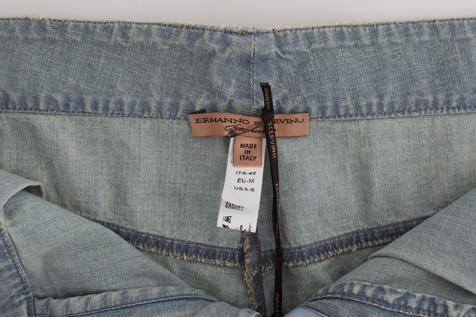 Ermanno Scervino Beachwear Blue Denim City Casual Dress Shorts Ermanno Scervino