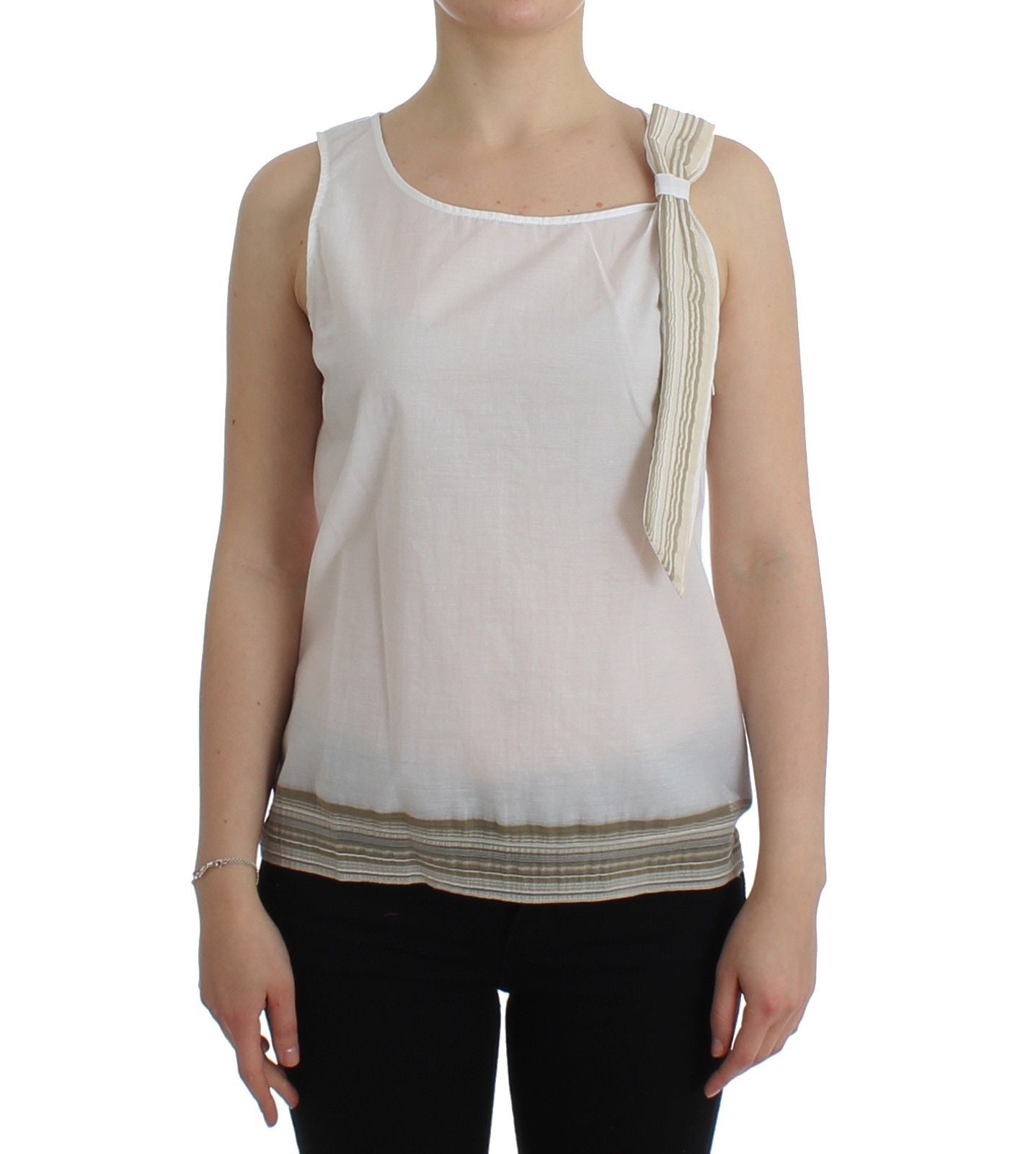 Ermanno Scervino White Top Blouse Tank Shirt Sleeveless Ermanno Scervino