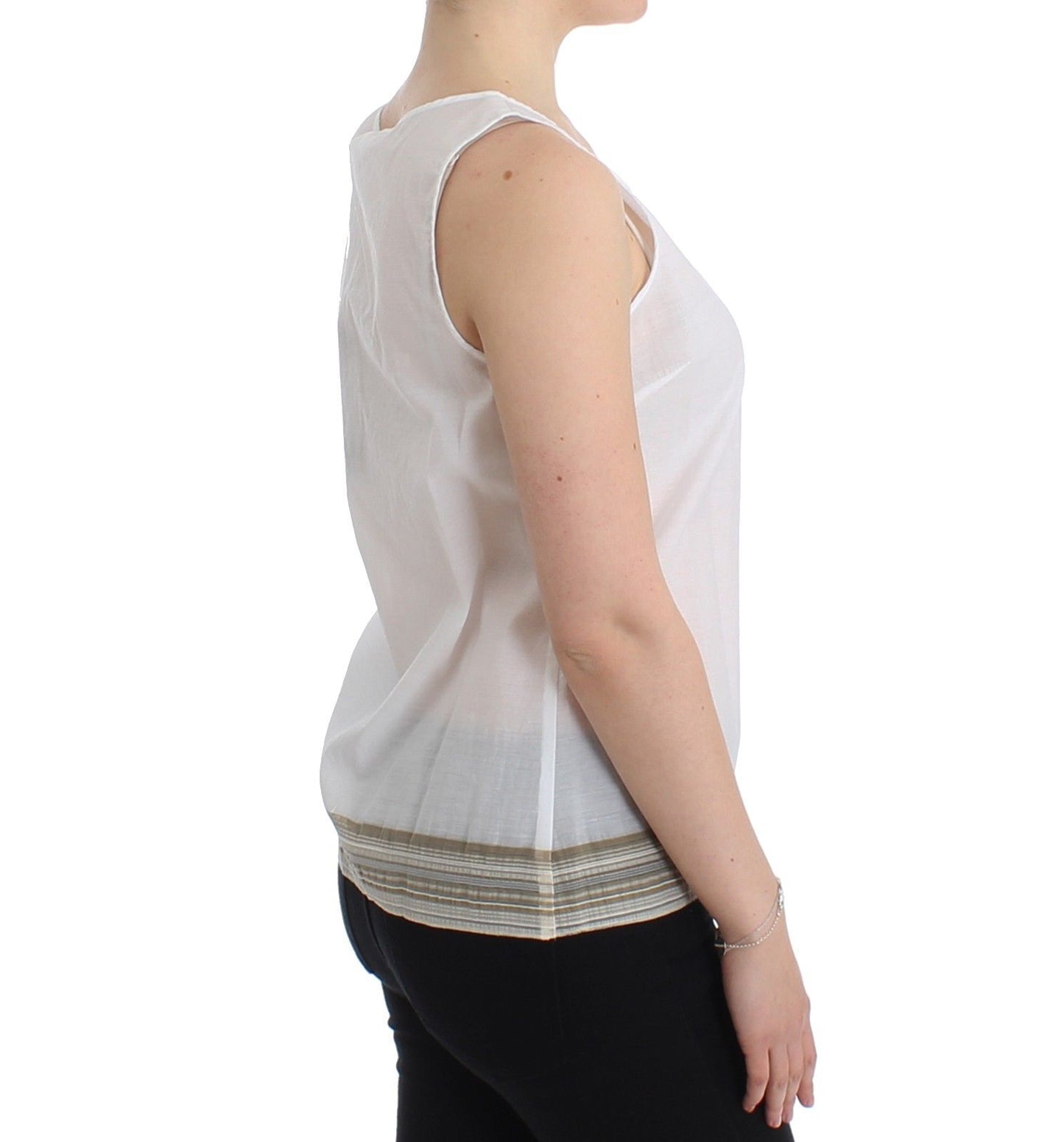 Ermanno Scervino White Top Blouse Tank Shirt Sleeveless Ermanno Scervino