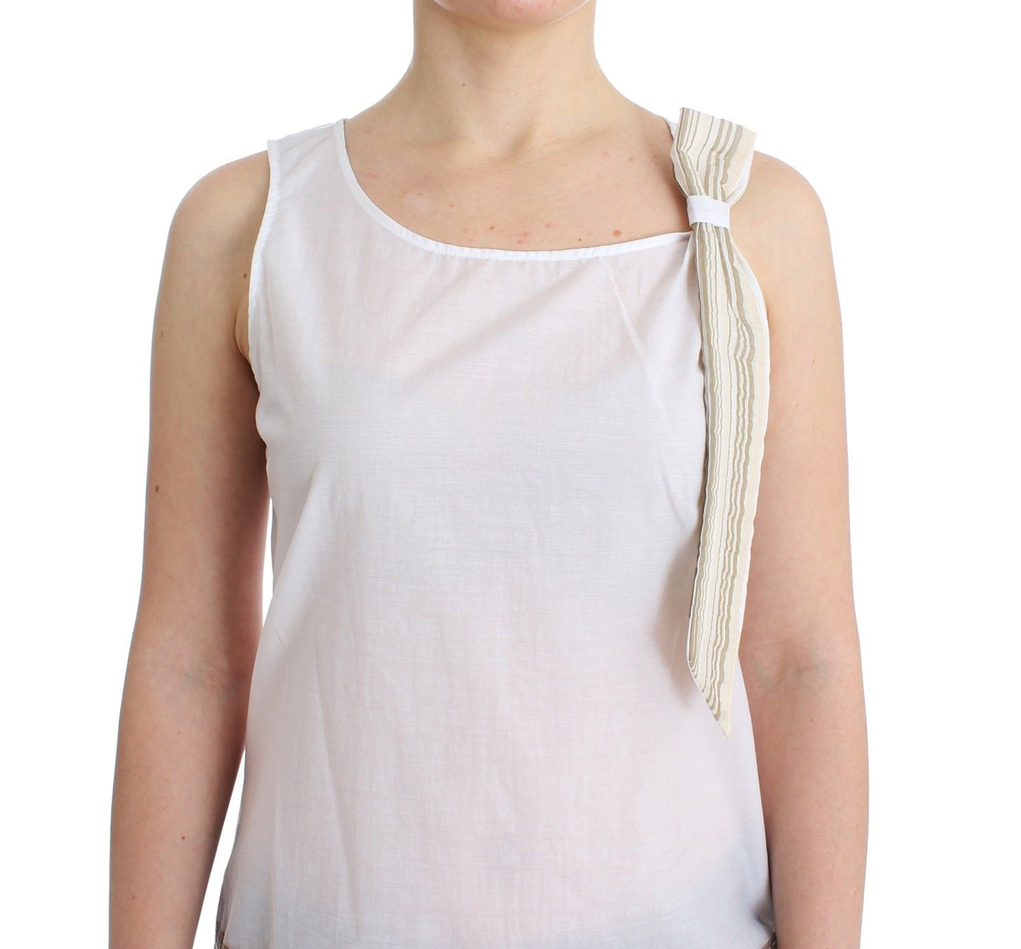 Ermanno Scervino White Top Blouse Tank Shirt Sleeveless Ermanno Scervino