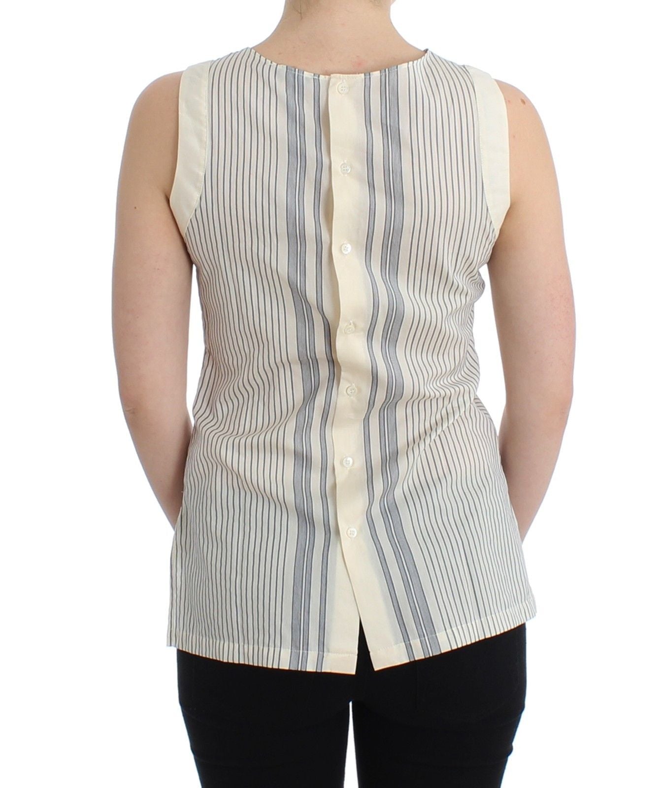 Ermanno Scervino Beachwear Striped Top Blouse Shirt Bow Tank Ermanno Scervino