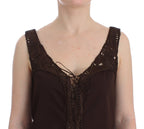 Ermanno Scervino Beachwear Brown Cotton Stretch Tunic Dress