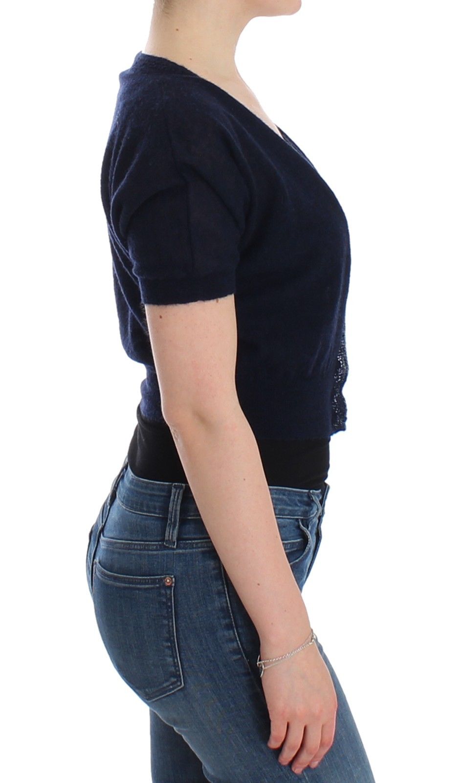 Ermanno Scervino Knit Blue Wool Sweater Cardigan Ermanno Scervino