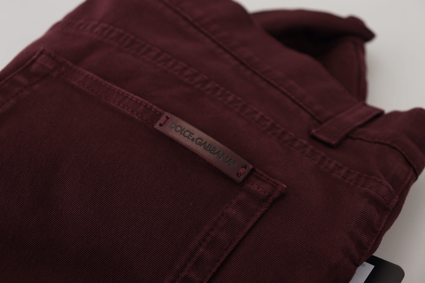 Dolce & Gabbana Bordeaux Cotton Stretch GOLD Denim Jeans Dolce & Gabbana