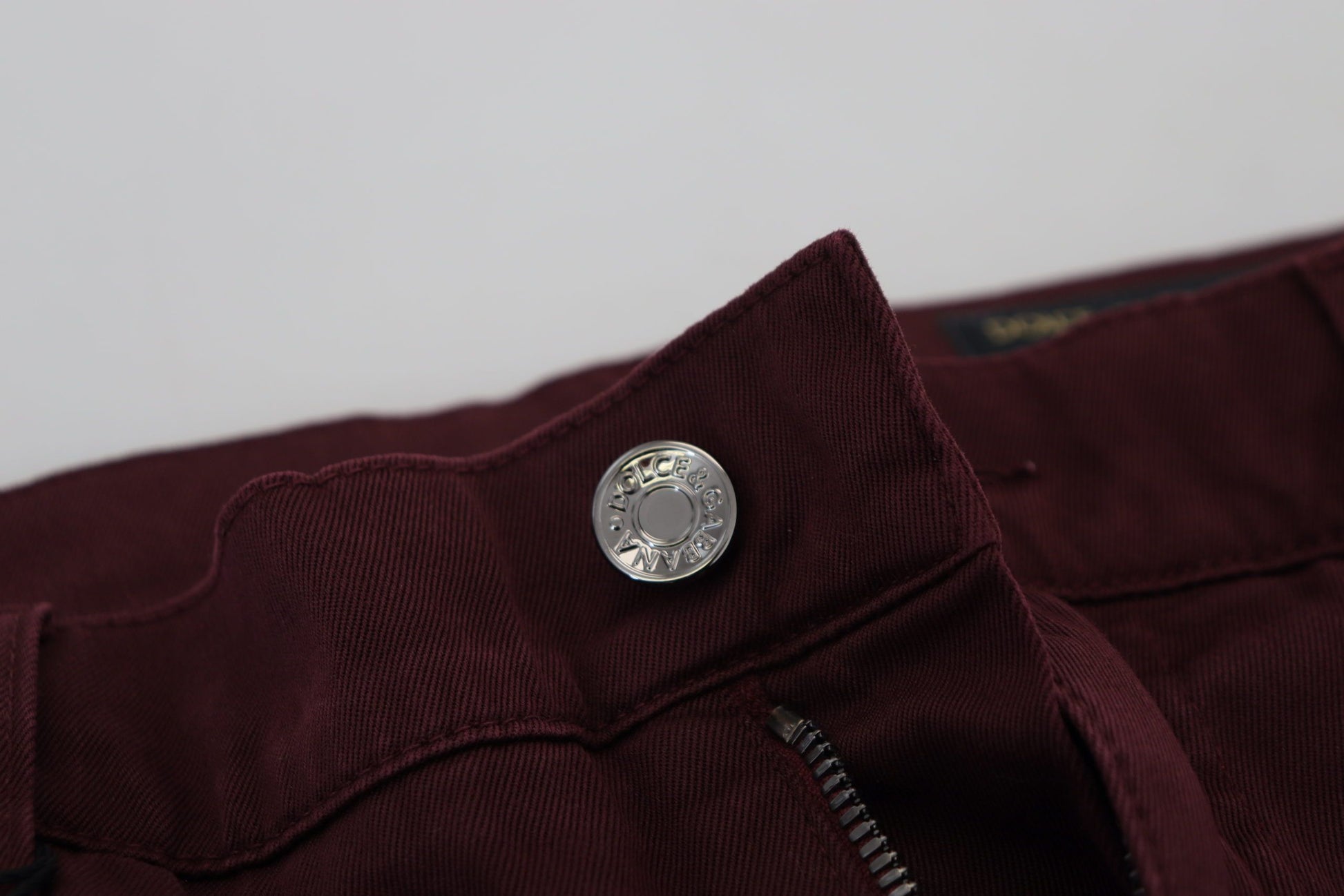 Dolce & Gabbana Bordeaux Cotton Stretch GOLD Denim Jeans Dolce & Gabbana