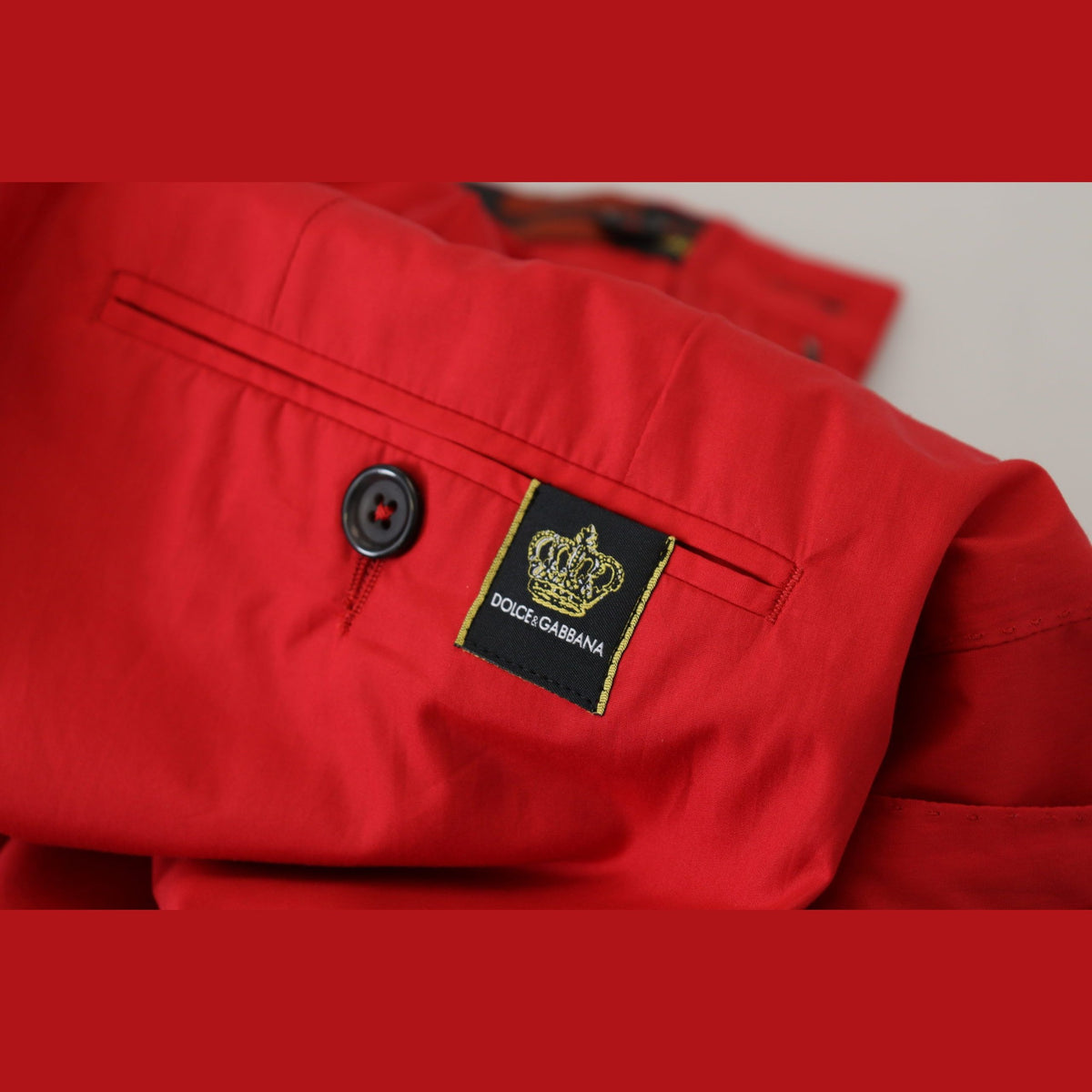 Dolce & Gabbana Red Cotton Slim Fit Trousers Chinos Pants