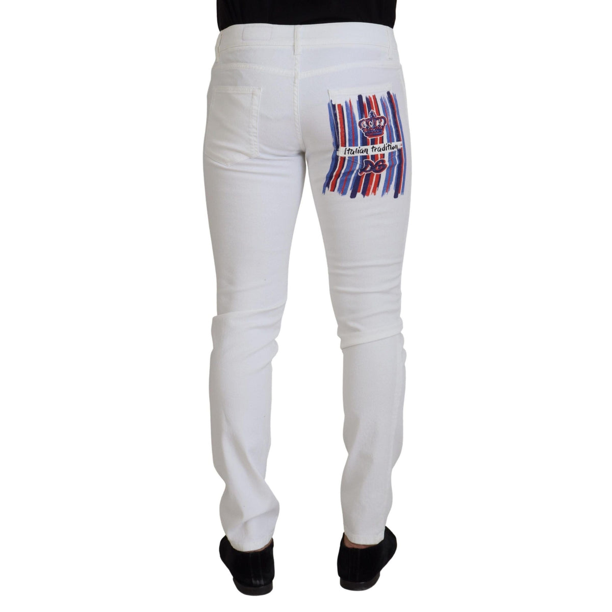 Dolce & Gabbana White Slim Skinny Stretch Cotton Denim Jeans