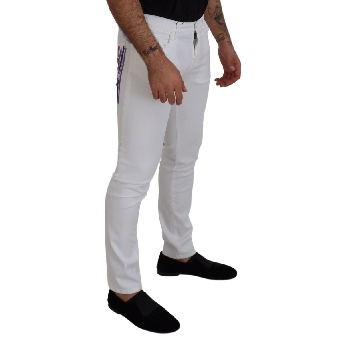 Dolce & Gabbana White Slim Skinny Stretch Cotton Denim Jeans