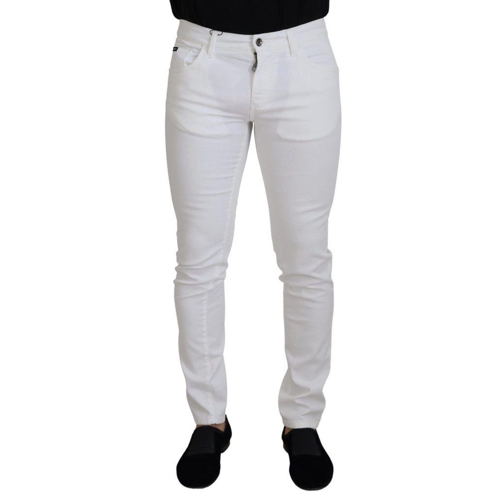 Dolce & Gabbana White Slim Skinny Stretch Cotton Denim Jeans