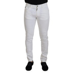 Dolce & Gabbana White Slim Skinny Stretch Cotton Denim Jeans