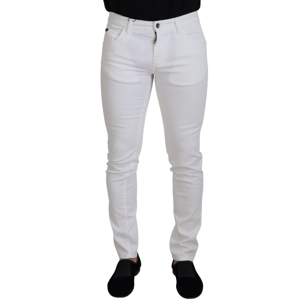 Dolce & Gabbana White Slim Skinny Stretch Cotton Denim Jeans