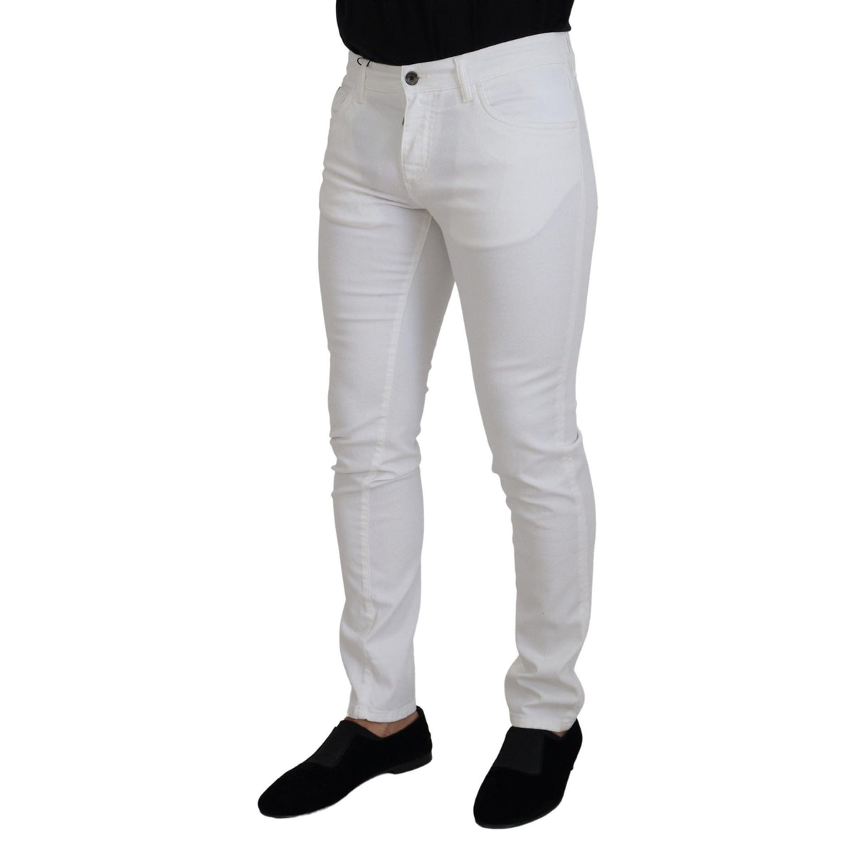 Dolce & Gabbana White Slim Skinny Stretch Cotton Denim Jeans