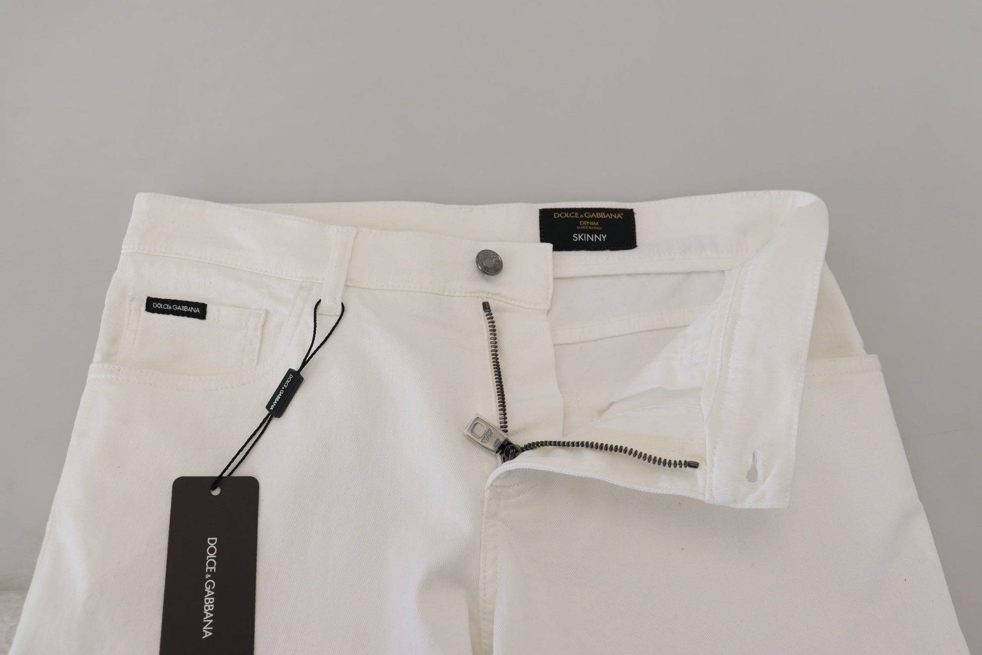 Dolce & Gabbana White Slim Skinny Stretch Cotton Denim Jeans Dolce & Gabbana