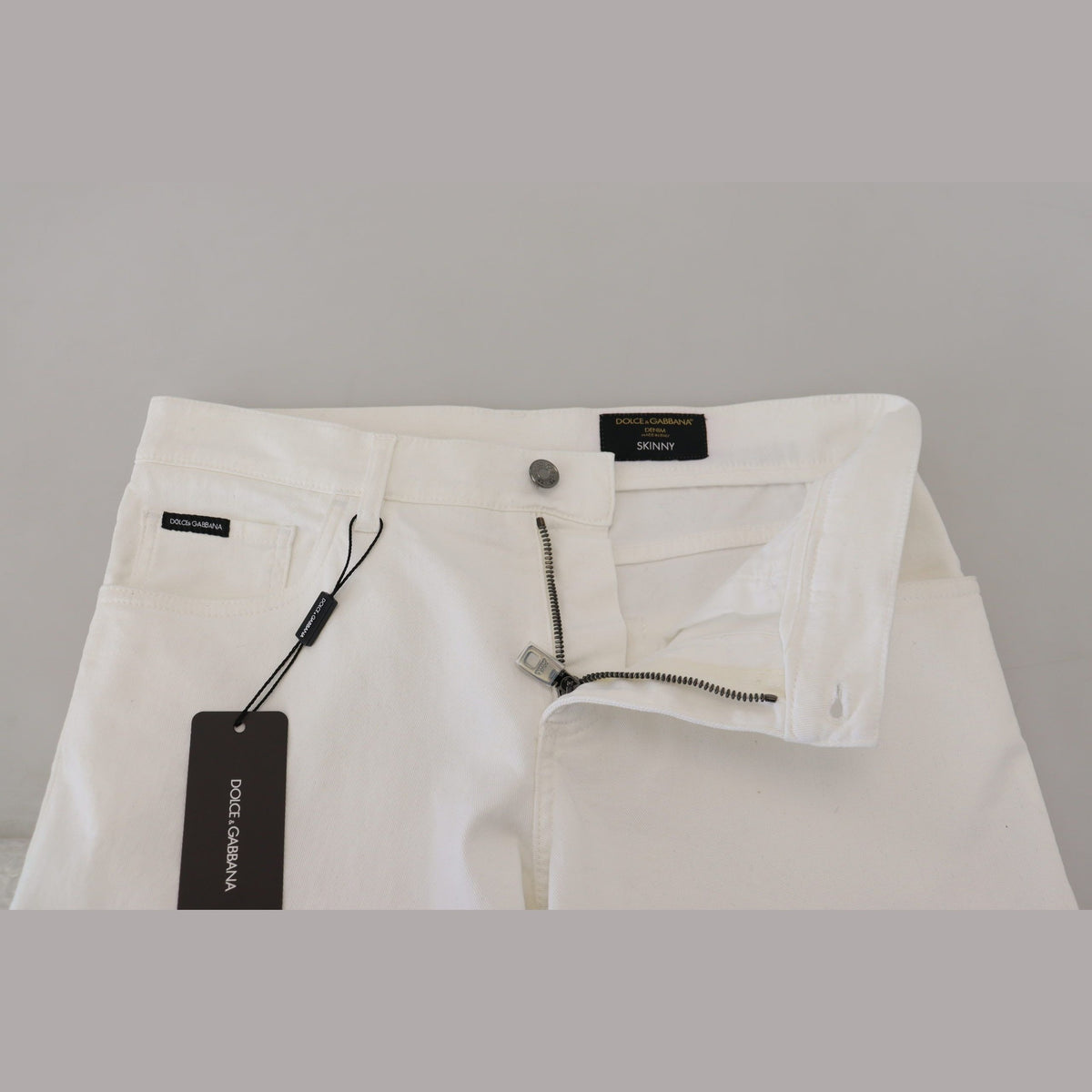 Dolce & Gabbana White Slim Skinny Stretch Cotton Denim Jeans